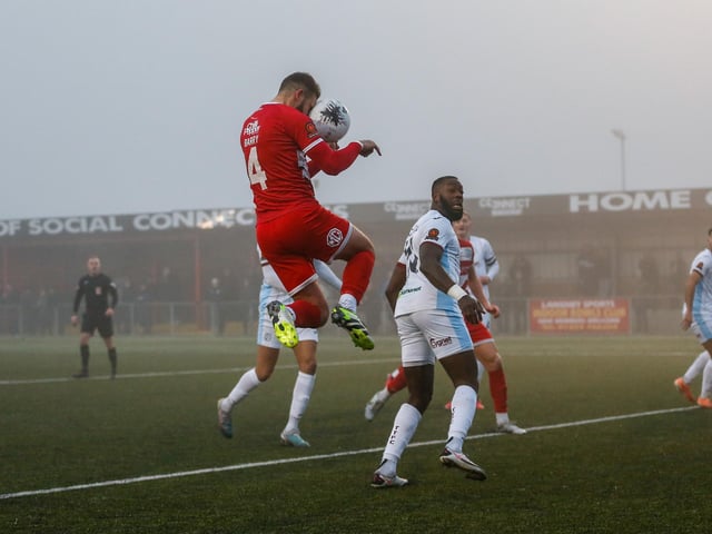 Eastbourne Borough take on Taunton Town in the fog - before the match was abandoned