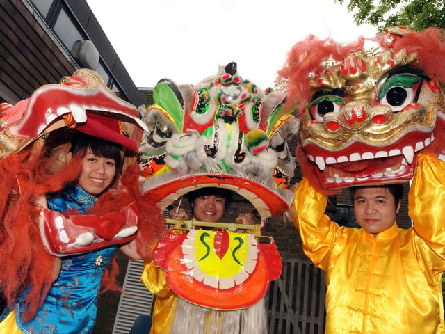 Chinese Lions at Neighbours Day in Shoreham in 2010