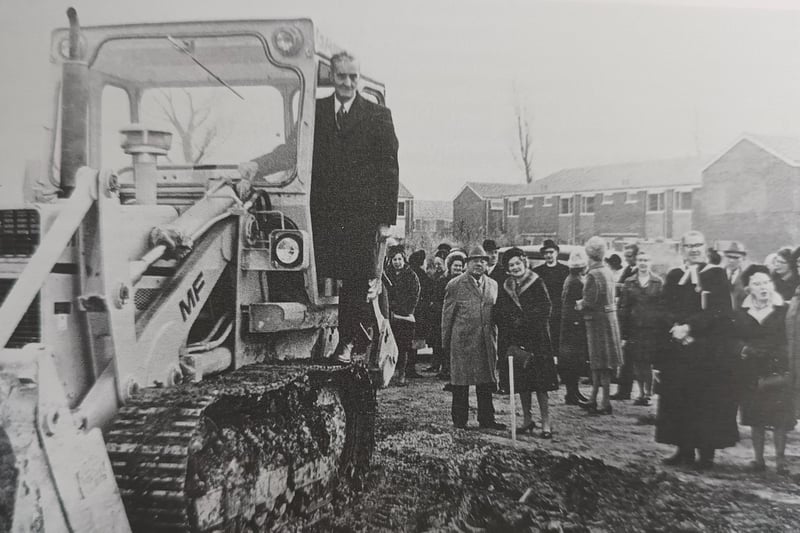 Alderman Sydney Knight, the mayor of Worthing, at the building site in Columbia Drive