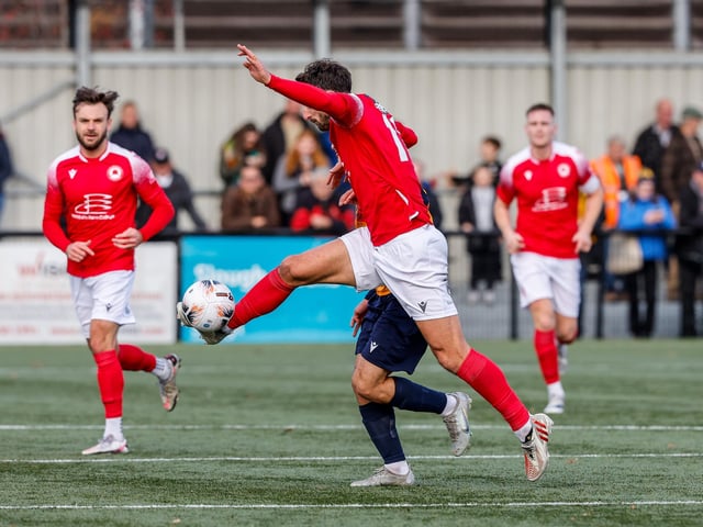 Action from Eastbourne Borough's 5-1 win at Slough Town in the National League South