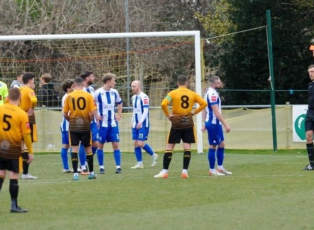 Action from Littlehampton Town's 3-2 Isthmian League win over Haywards Heath Town at The Sportsfield