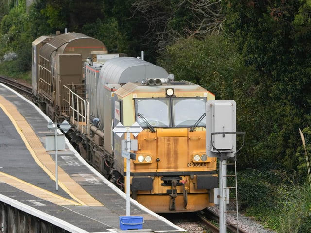 Specialist cleaners were brought in and no trains were able to run through Worthing Railway Station after a trampoline blocked the line