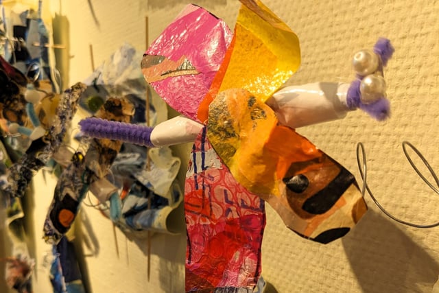 Creatures created from bit and pieces for Littlehampton Museum OPEN art exhibition 2023 Plastic
