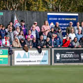 Some of the Borough fans at SAlisbury - where they made themselves heard despite a cup defeat | Picture by Lydia Redman