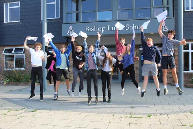 Bishop Luffa students jump for joy over their A Level results