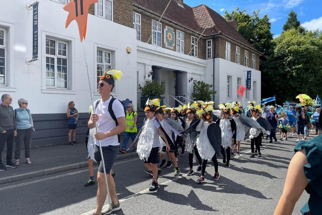 Natural World themed children's parade. Shelley Primary