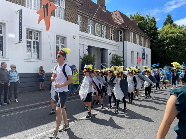 Natural World themed children's parade. Shelley Primary