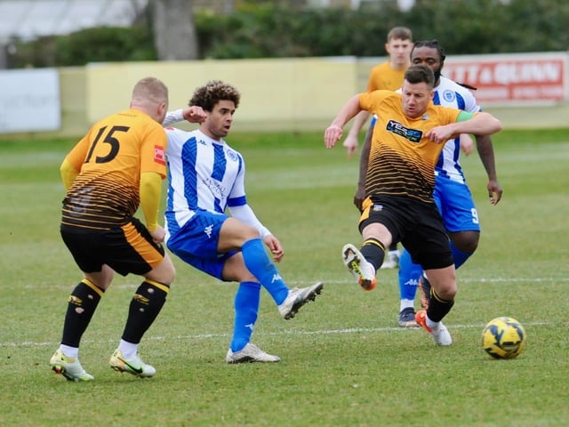 Action from Littlehampton Town's 3-2 Isthmian League win over Haywards Heath Town at The Sportsfield