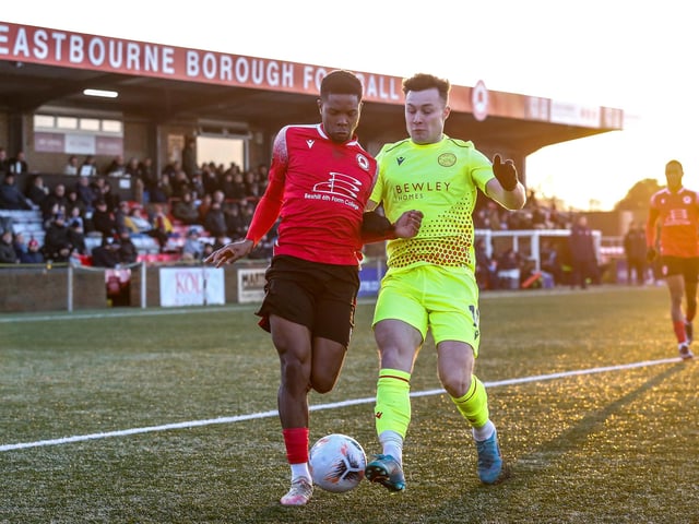 Action from Eastbourne Borough's win over Hungerford Town in the National League South