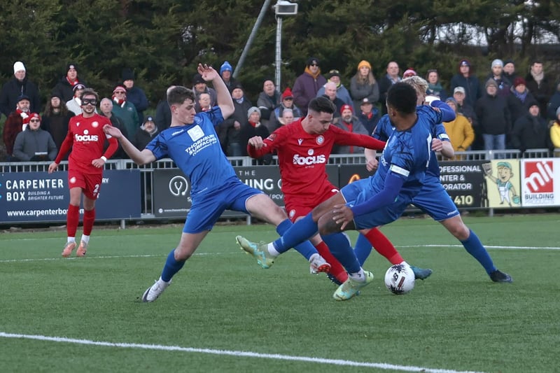 Action and celebrations as Worthing FC beat Chippenham Town 3-1 in the National League South