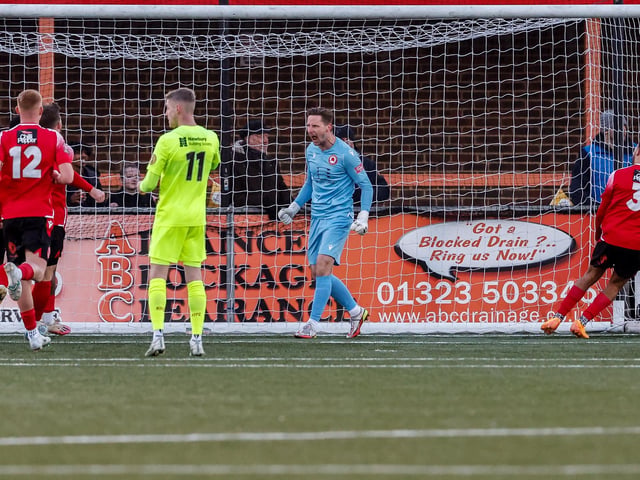 Action from Eastbourne Borough's win over Hungerford Town in the National League South
