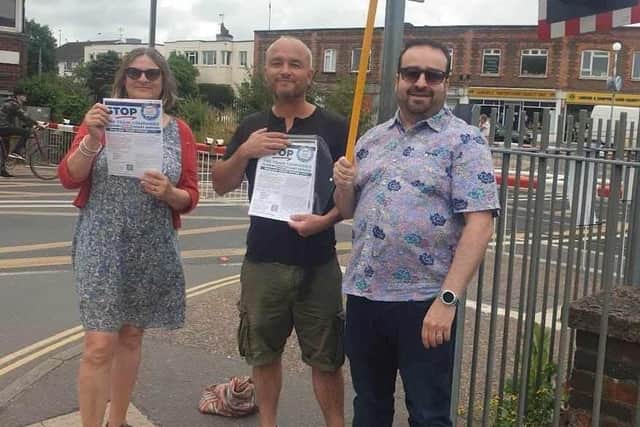 Multiple protests were held at Sussex railway stations to stop the closures. Photo: Adur's Labour Group