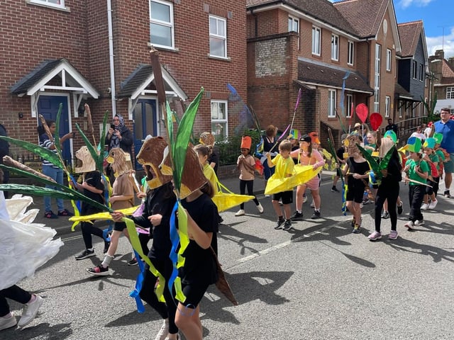 Natural World themed children's parade. North Heath Primary
