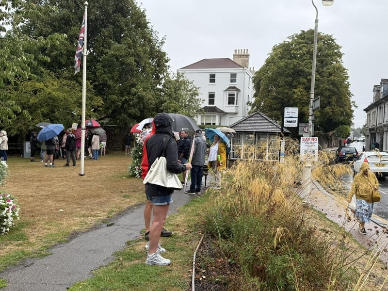 Demonstrators on Hurstpierpoint village green. Picture: Tony Ramirez