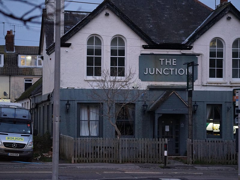 There was a police presence outside a closed pub in Polegate on Friday, December 15