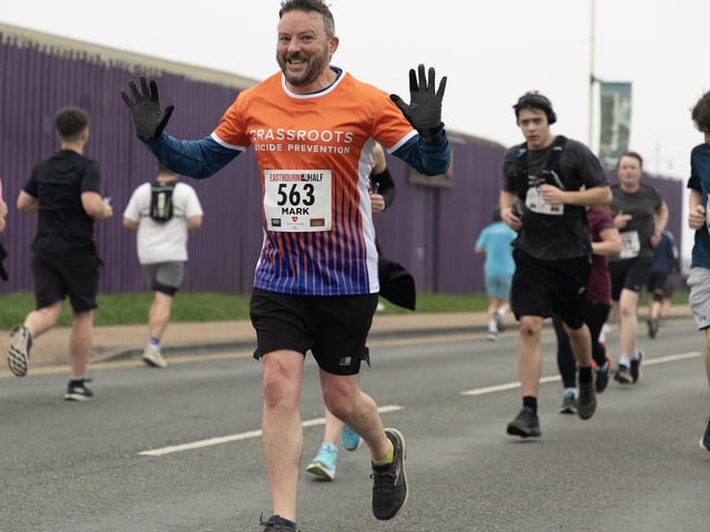 Medals, top 3s, sponsors and a variety from the course of this year's Eastbourne Half Marathon
