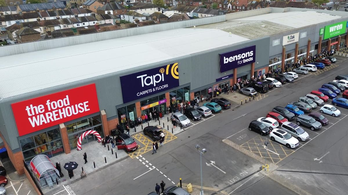 Residents queue for Food Warehouse opening in Eastbourne