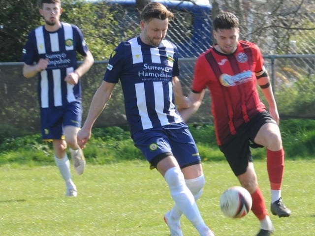 Action from Wick's home defeat to Godalming in the SCFL Division 1 at Crabtree Park