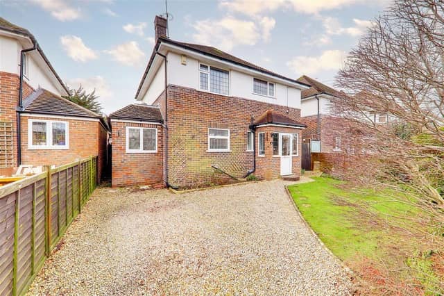 This three-bedroom detached house with feature garden has come on the market with Bacon and Company with a guide price of £725,000