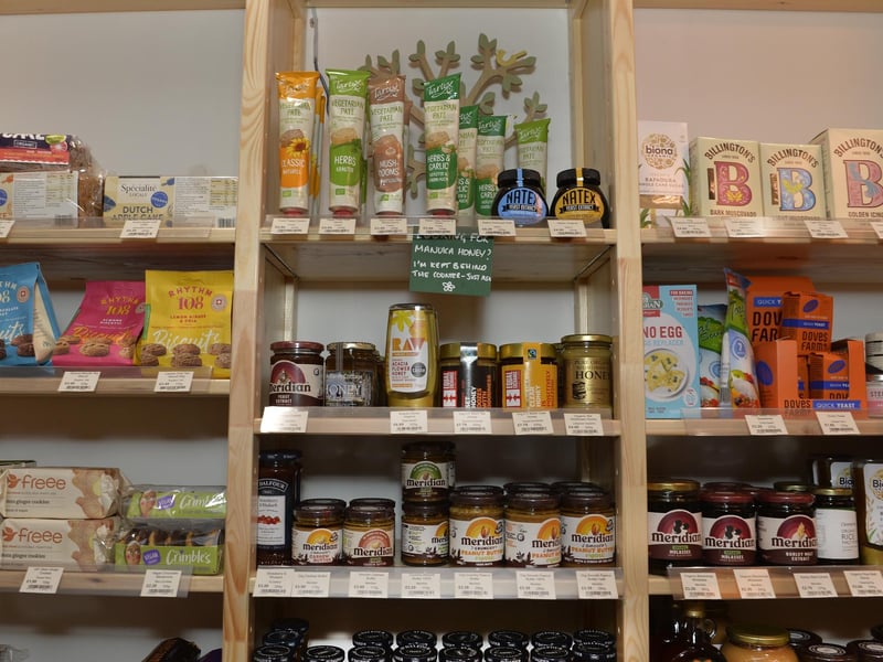 The shop sells a range of vegan, organic and gluten-free products