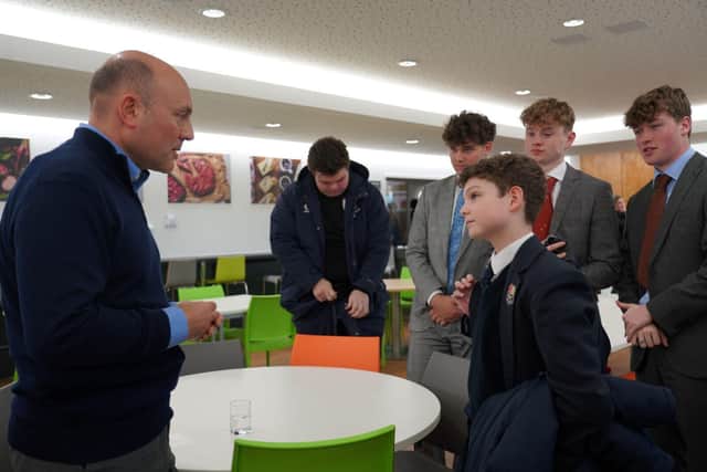 Andrew Griffith MP being quizzed by students at Seaford College