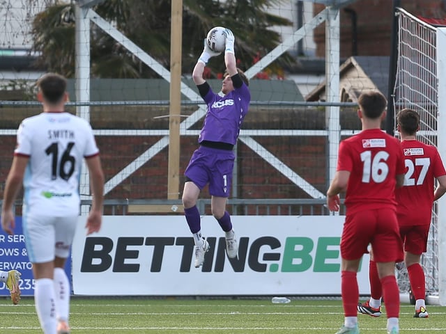 Action from Worthing's home loss to Taunton Town in National League South