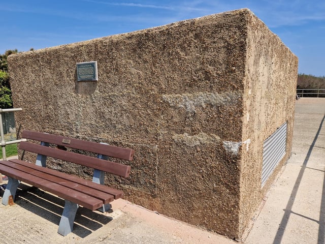 Pete Coe, one of the project leaders, and fellow former Royal Engineer Graham Cosham worked together to open the southern embrasure at the Ferring pillbox