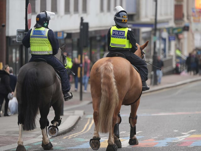 Brighton is swarming with police officers ahead of a Premier League match between Albion and Crystal Palace