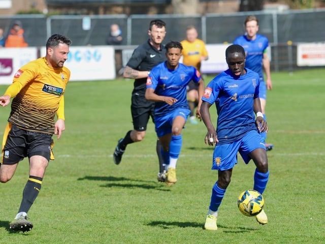 Action from Littlehampton Town's 1-1 draw with Lancing in theIsthmian south east division at The Sportsfield
