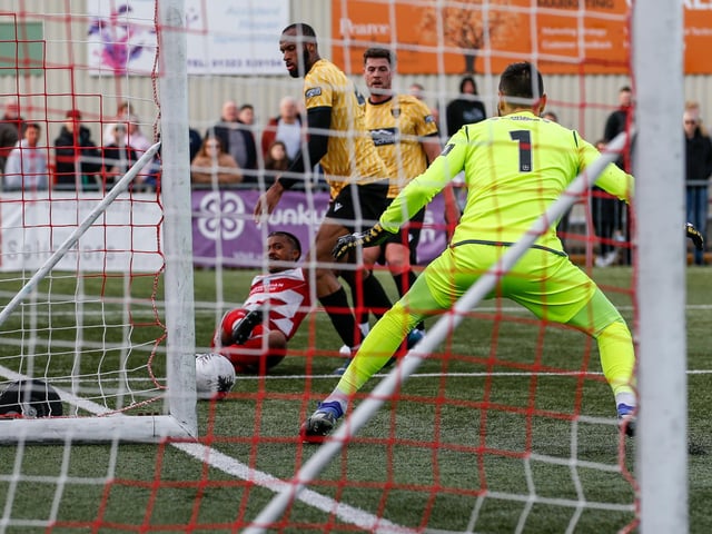 Action from Eastbourne Borough's 5-1 home loss to Maidstone in the National League South