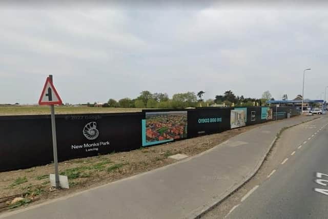 The development is off the A27 at Lancing