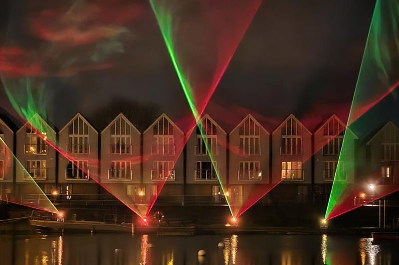 Laser light show at Chichester Canal Basin