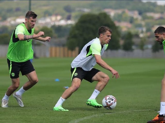Albion midfielder Solly March goes on the attack