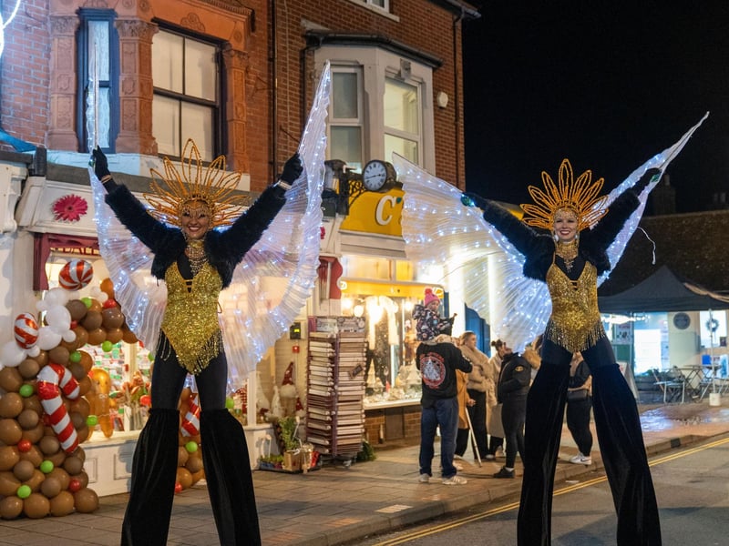 The town was embracing the Christmas spirit!