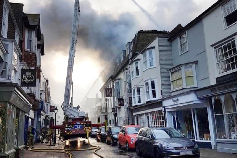 The George in Rye was damaged by a fire on July 20 2019. Picture: Elaine Thomas