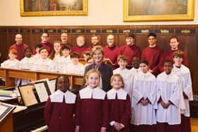 The Duchess of Richmond and Gordon (centre) with the Choir of Chichester Cathedral (Jonathan James Wilson)