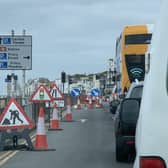 Roadworks on Hastings seafront