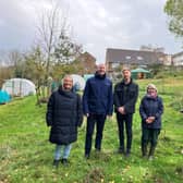 Kieran with Heather, Richard and Nicky at Sidley Community Garden