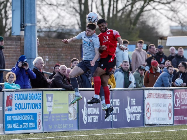 Action from Eastbourne Borough's 2-0 Ntional League South win against Slough Town at Priory Lane