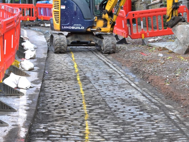 Roadworks just down from Burgess Hill railway station have exposed some old brickwork. SR2210185