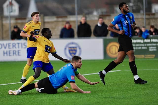 Lancing's Modou Jammeh in action earlier in the season | Picture: Stephen Goodger