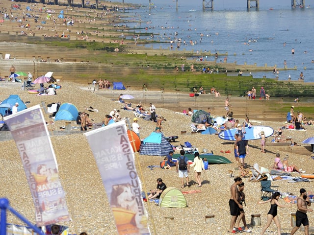 People enjoying the heatwave in Eastbourne (Photo by Jon Rigby)