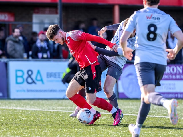 Action from Eastbourne Borough's 2-0 Ntional League South win against Slough Town at Priory Lane