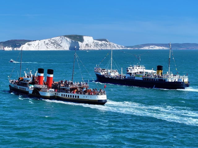 Waverley and Shieldhall, the UK's largest working steamship, are set to meet off the Solent Forts to “Steam Together” on September 12.
