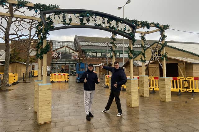Eastbourne's Winterland being constructed in 2021