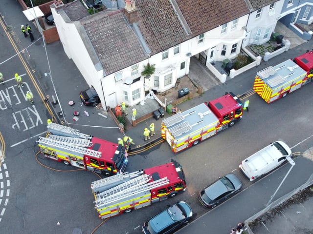 In Pictures: Car crashes into wall of house in Eastbourne