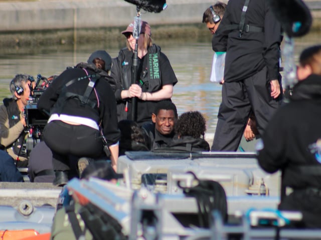 David Harewood spotted filming at Sovereign Harbour