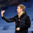Brighton manager Graham Potter shouts instructions to his players from the touchline during the English Premier League football match between Brighton and Hove Albion and Crystal Palace at the American Express Community Stadium in Brighton.