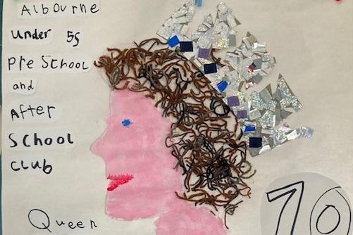 Albourne Under Fives Pre School and After School Club created this picture to celebrate the Queen's Platinum Jubilee