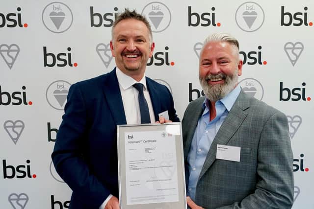 Neil Robson, new business development and framework manager (L) and Bill Champness, managing director (R), at the BSI presentation at BSI HQ, Milton Keynes.
